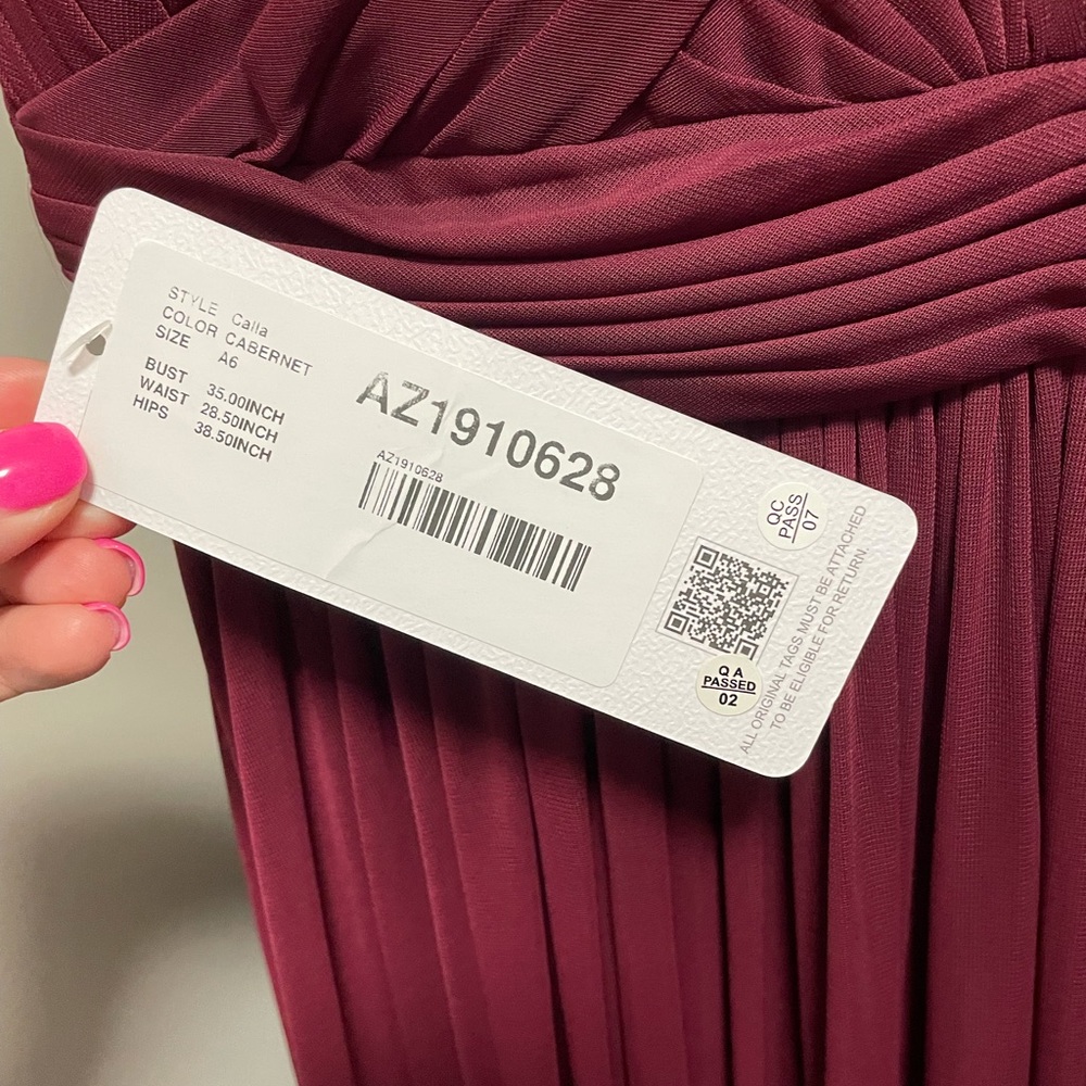 NWT AZAZIE Calla Dress in Cabernet - Picture 3 of 4